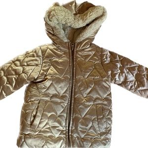 4T Old Navy Gold Hearts Winter Jacket